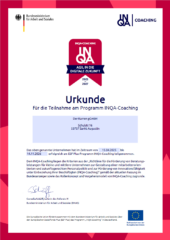 Urkunde zur Teilnahme am Projekt INQA-Coaching