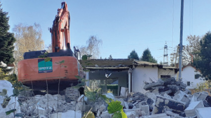 Abriss eines Hauses.